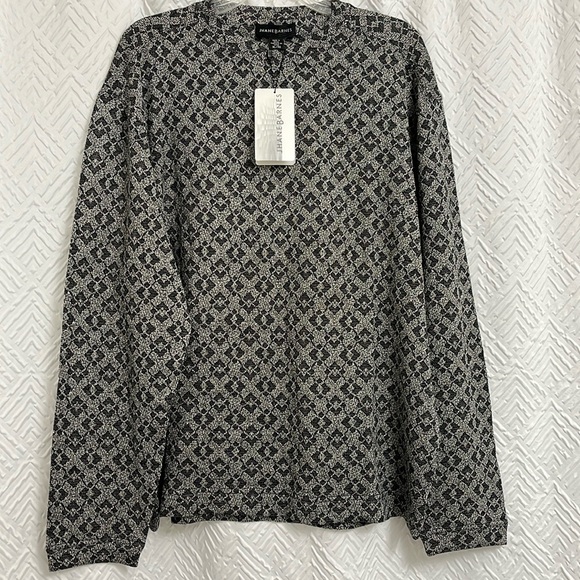 Jhane Barnes Vintage Black Patterned Long Sleeve Shirt Size XL - Picture 1 of 7